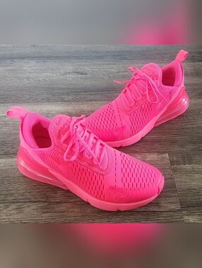 *LIKE NEW Nike Airmax Air Max 270 Sz 9 Neon Bright Hot Hyper Vibrant Triple Pink